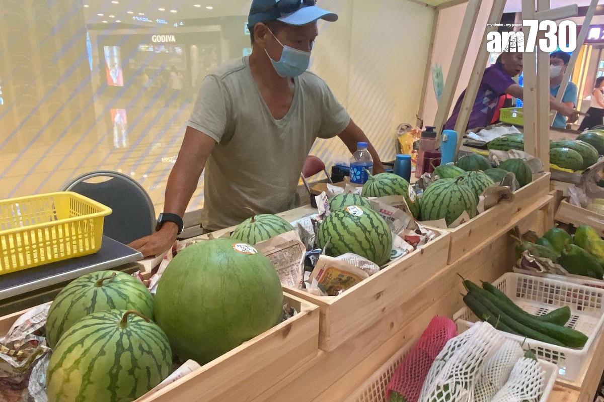 今年本地有機西瓜節在青衣城舉行,有40間本地有機農戶參與。(謝曉瑩攝)