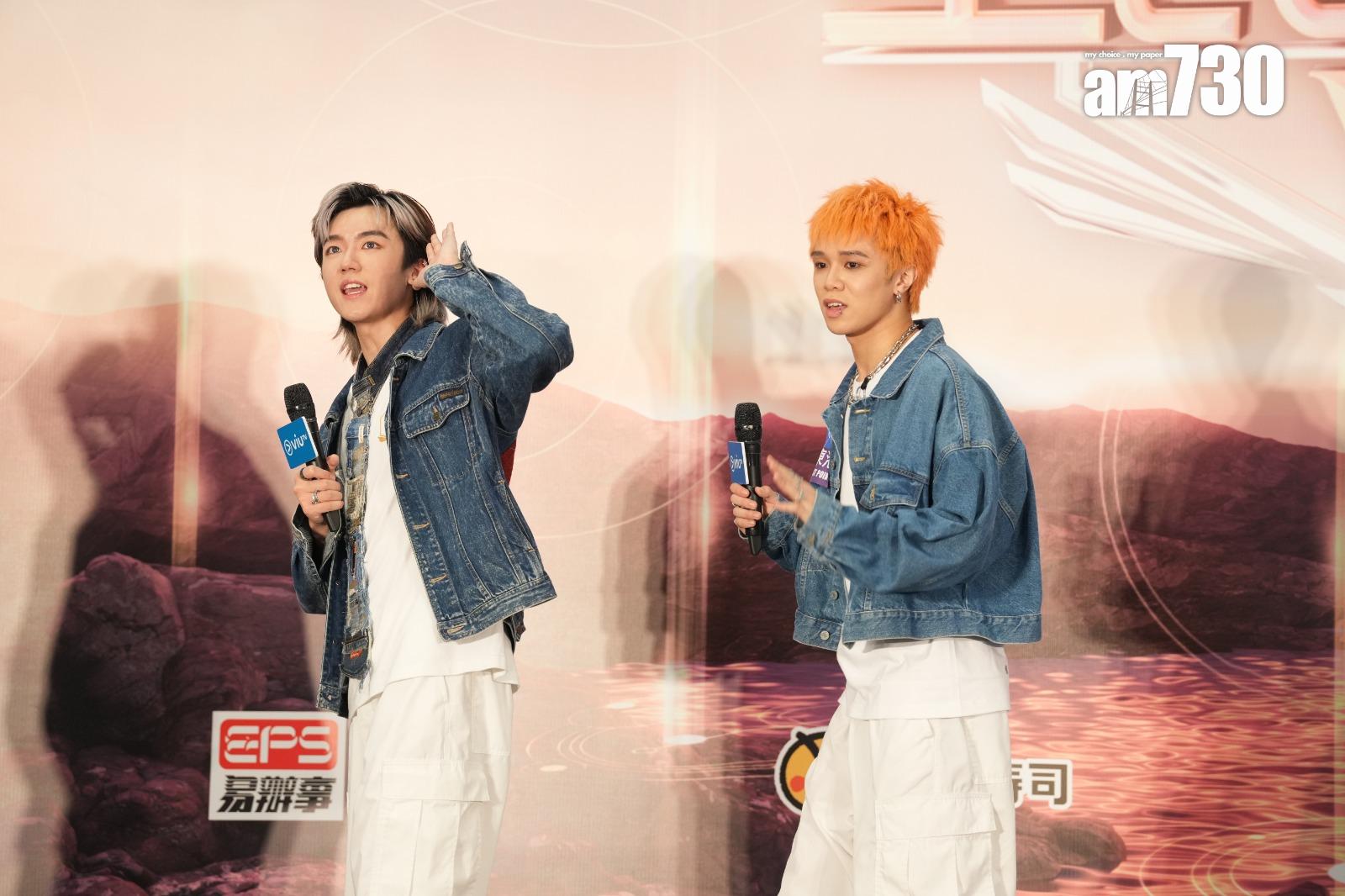 《全民造星V》10強KC與希晉。 (陳奕釗攝)