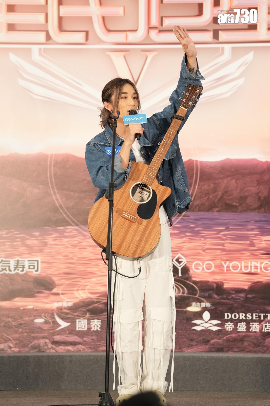 Nathan在今日拉票表演中失準。 (陳奕釗攝)