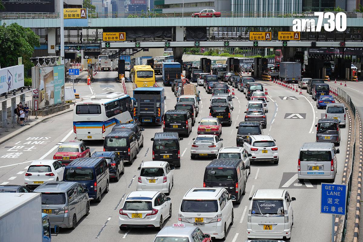 紅隧改用「易通行」前的交通情況。(資料圖片/李睿哲攝)