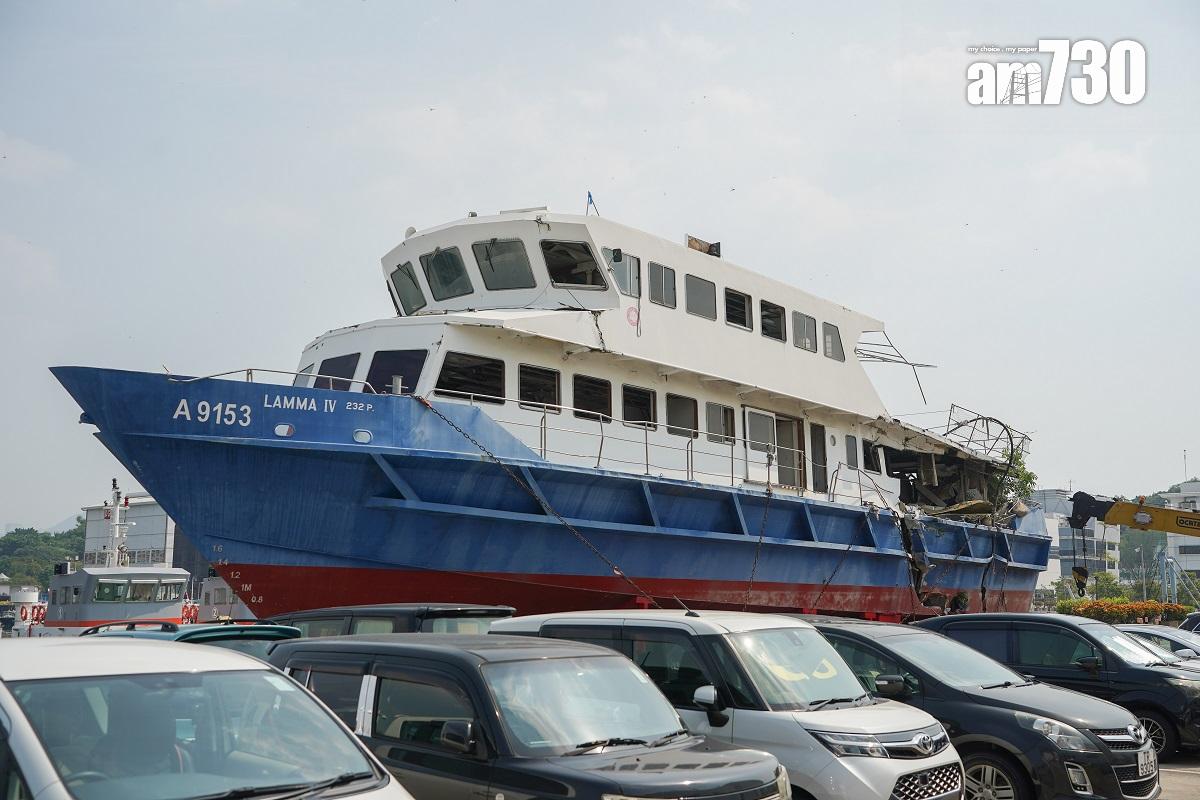 南丫四號在意外後,殘骸一直停放在昂船洲政府船塢。(資料圖片/李睿哲攝)