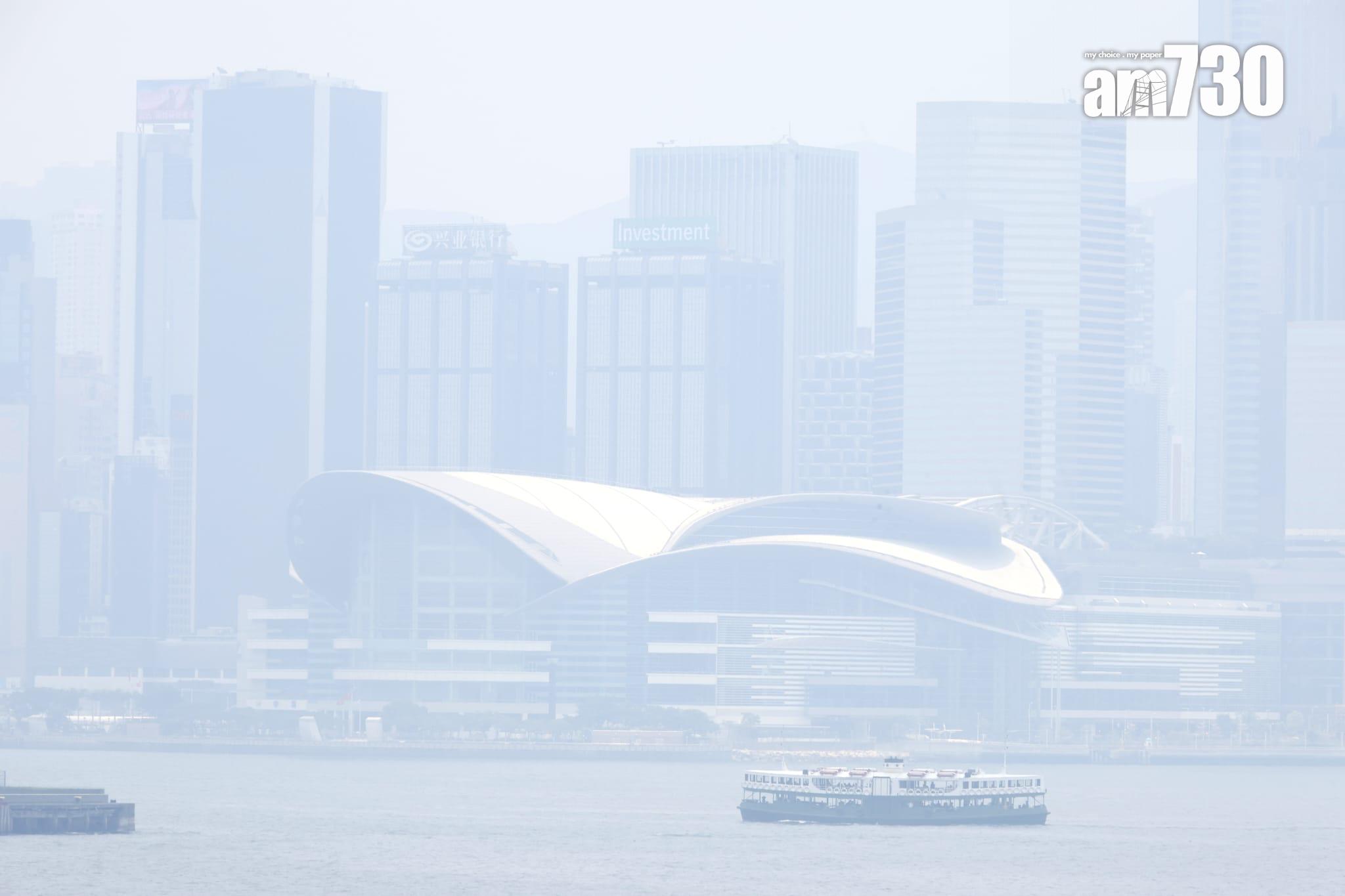 颱風杜蘇芮|多區空氣質素健康指數達「嚴重」水平。(林俊源攝)