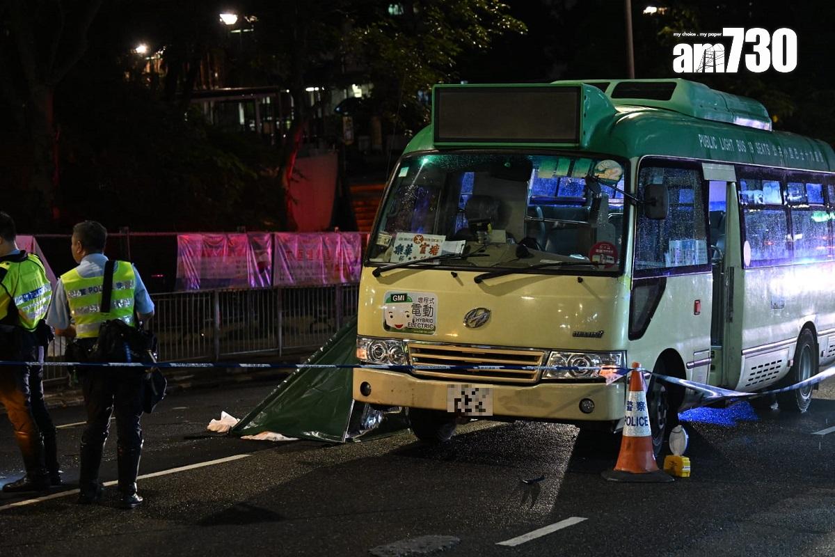 康寧道發生致命交通意外,涉事專綫小巴當時沿上山方向行駛。(陳奕釗攝)