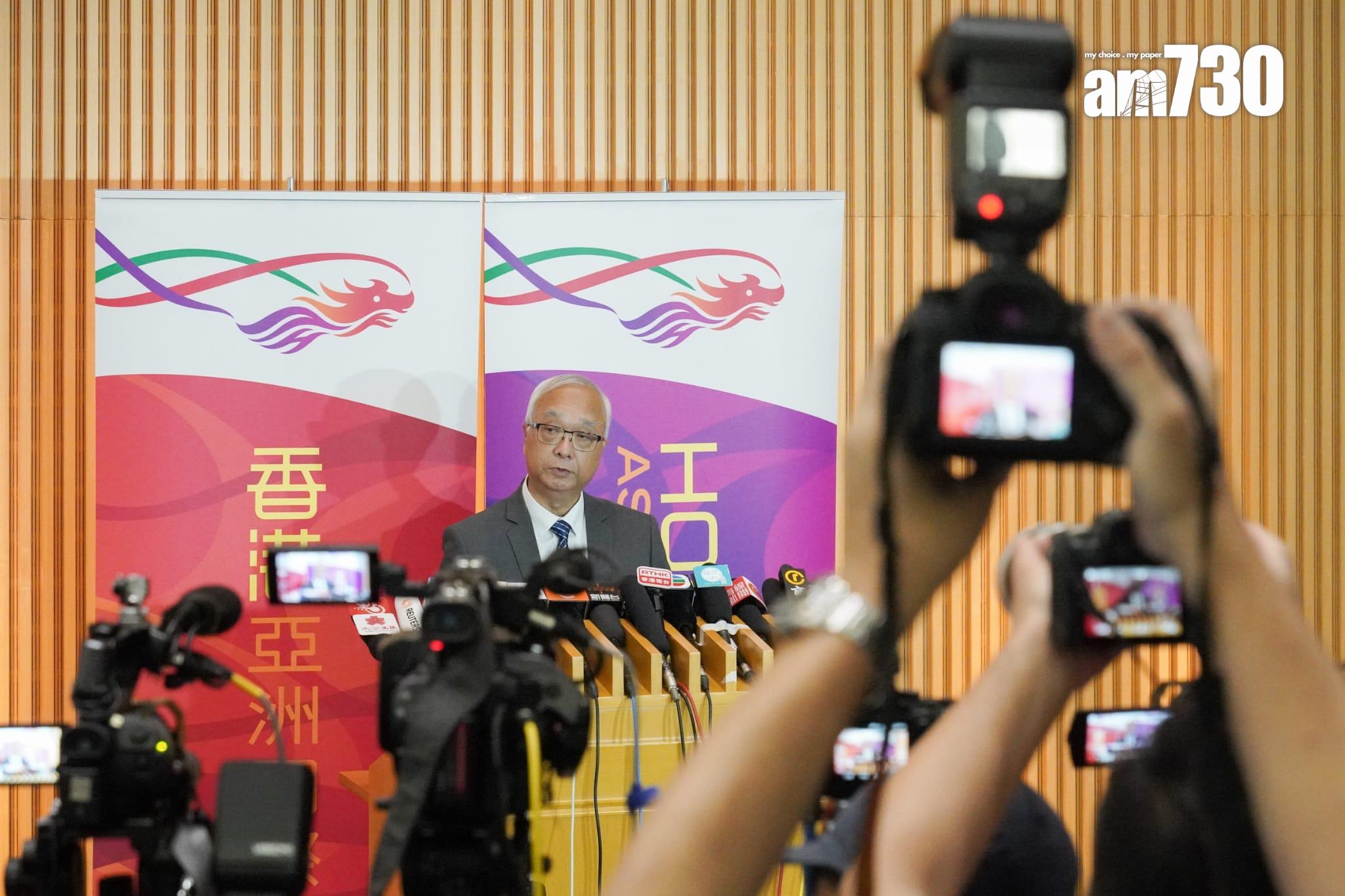 謝展寰表示,有關禁令暫時無相關時間表。(李睿哲攝)