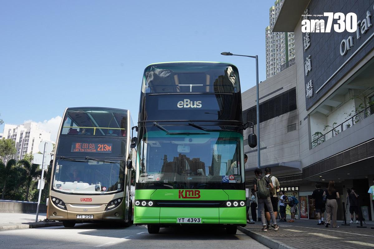 九巴首批引入的純電動雙層巴士率先服務安達臣道發展區。(資料圖片/李睿哲攝)
