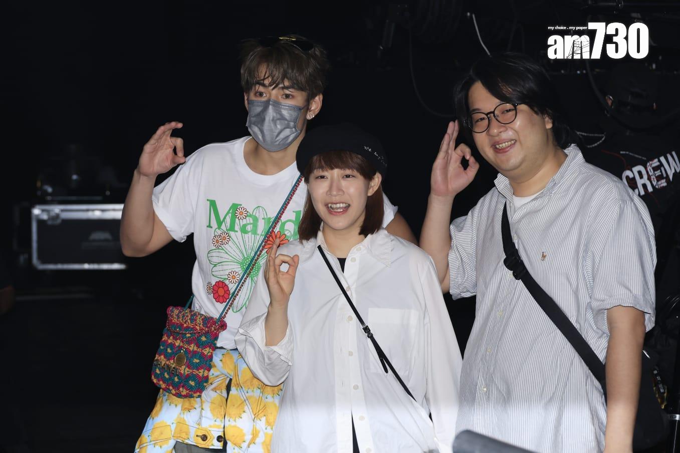 Jeffrey、阿正及肥腸到場睇騷。(林俊源攝)