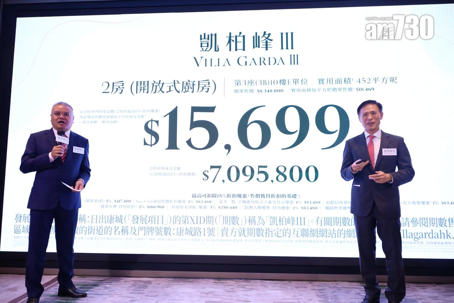 新盤開價|日出康城凱柏峰III首推130伙 折實均呎16938元 開放式入場「5球」有找