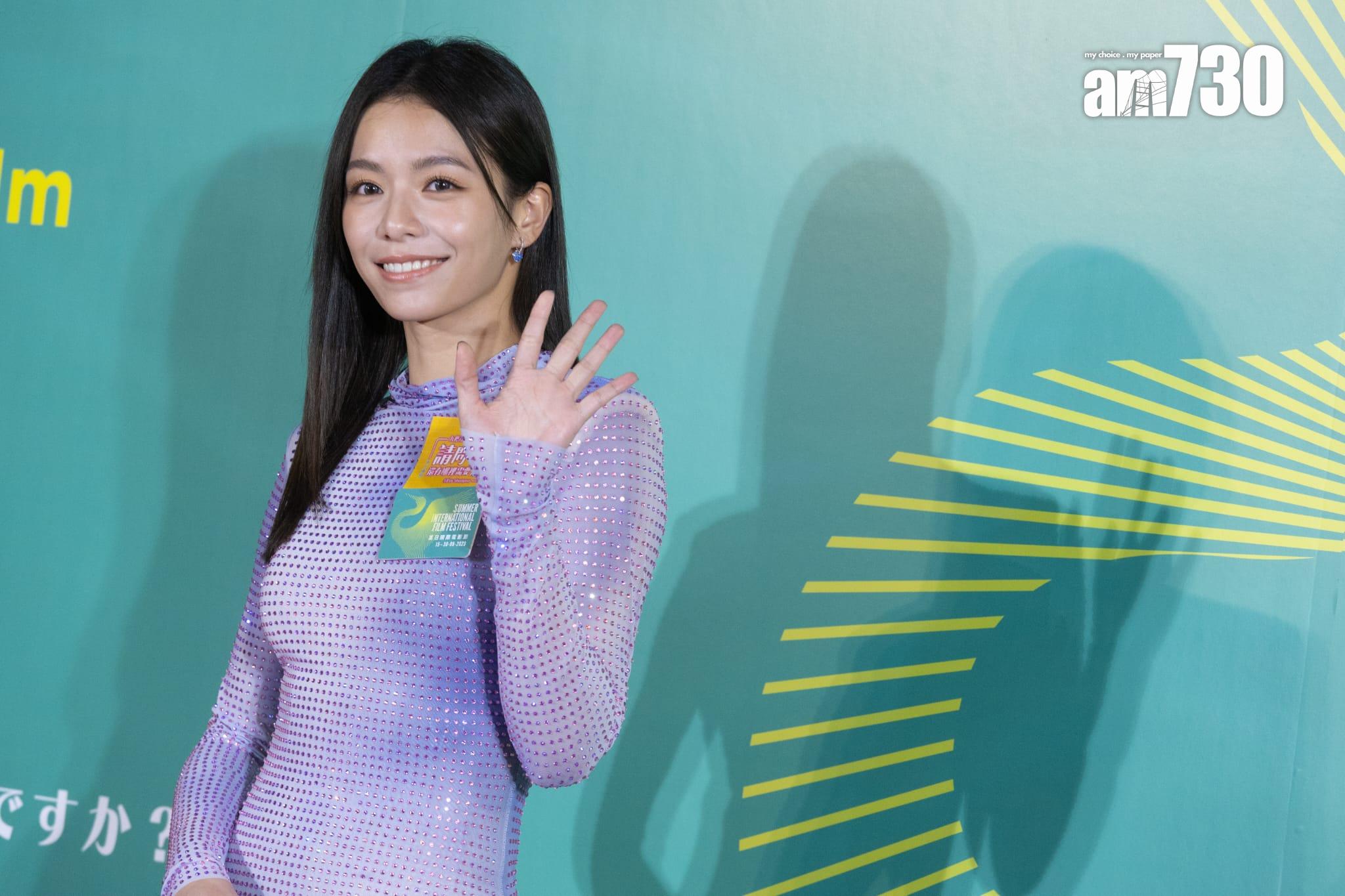 宋芸樺來港出席九把刀電影《請問,還有哪裡需要加強》首映。(蘇文傑攝)