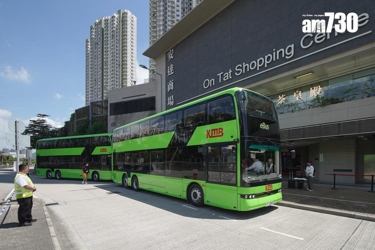 九巴首批引入的純電動雙層巴士率先服務安達臣道發展區。(資料圖片/李睿哲攝)