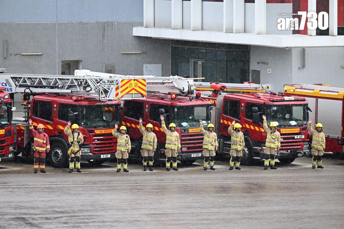 消防及救護學院舉行開放日,設有兩場消防及救護車輛巡遊。(陳奕釗攝)