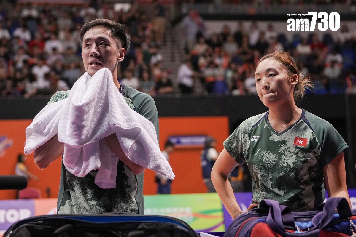 鄧俊文和謝影雪今日出戰香港羽毛球公開賽混雙決賽。(李睿哲攝)