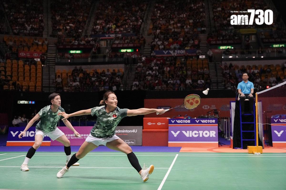 鄧俊文和謝影雪今日出戰香港羽毛球公開賽混雙決賽。(李睿哲攝)