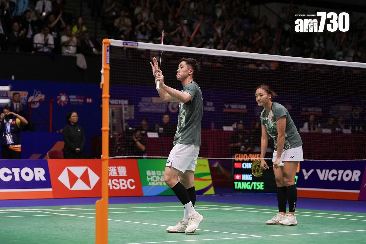 鄧俊文和謝影雪今日出戰香港羽毛球公開賽混雙決賽。(李睿哲攝)