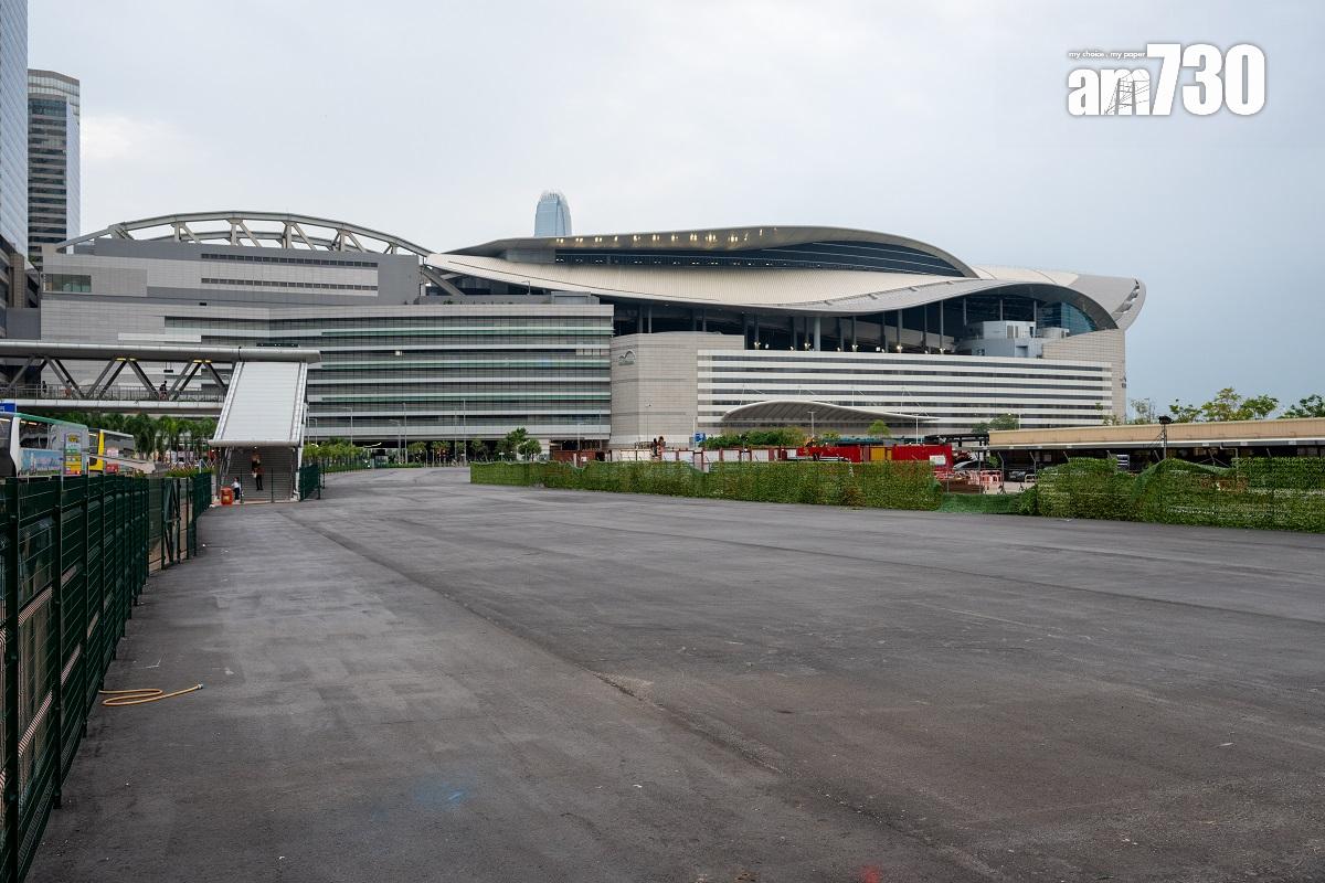 據報有組織籌備在灣仔海濱舉辦大型夜間經濟活動。(陳奕釗攝)