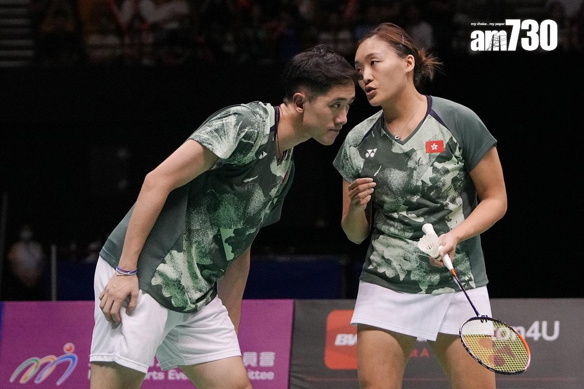 鄧俊文和謝影雪今日出戰香港羽毛球公開賽混雙決賽。(李睿哲攝)