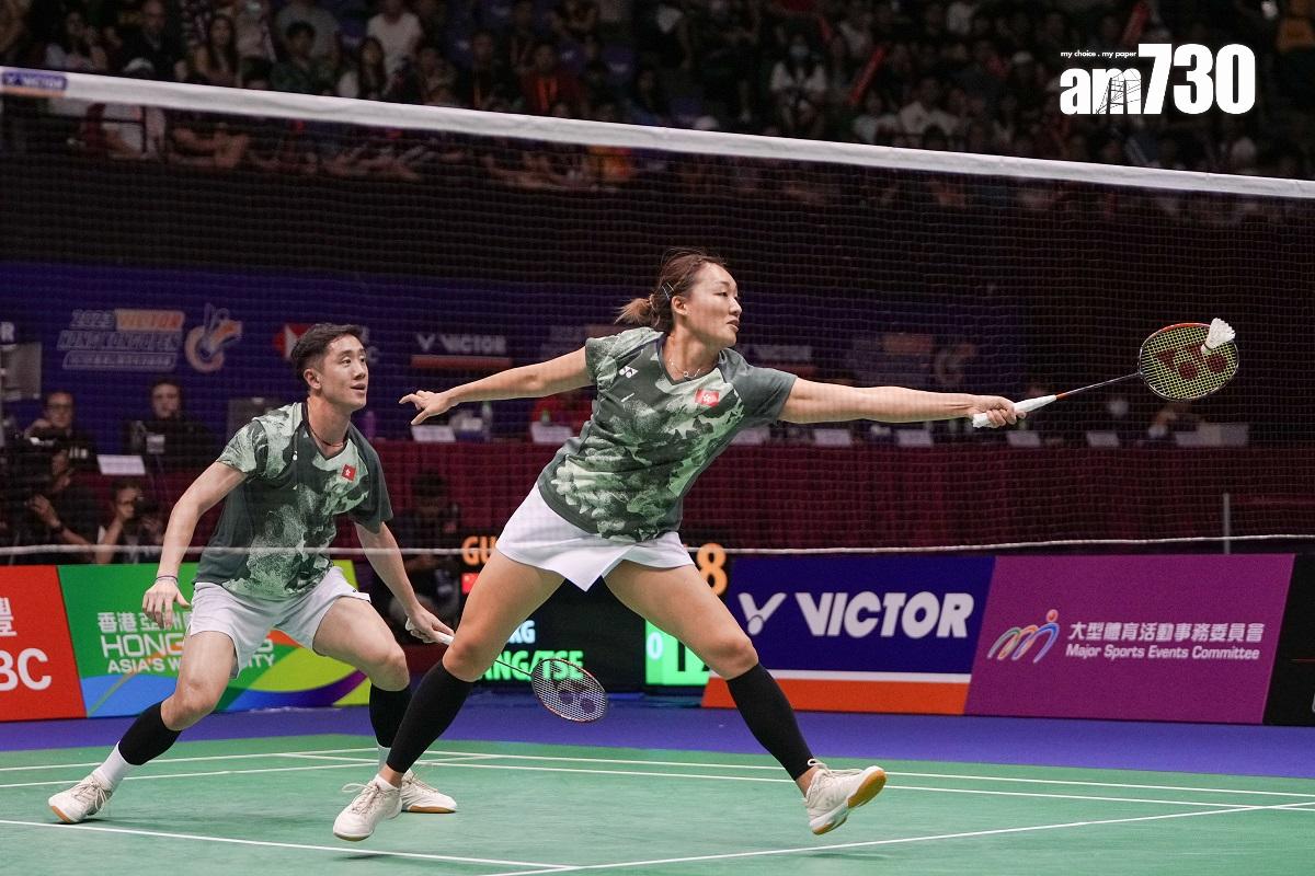 鄧俊文和謝影雪今日出戰香港羽毛球公開賽混雙決賽。(李睿哲攝)