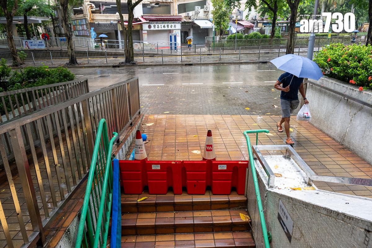 環翠邨停車場已加裝擋水板、抽水泵等設備。(陳奕釗攝)