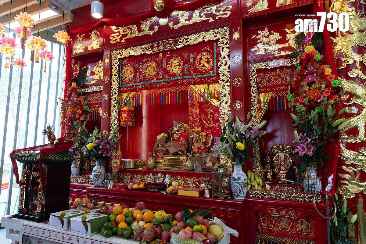 全港唯一水上天后廟已在銅鑼灣避風塘旁邊「登陸」。(蘇文傑攝)