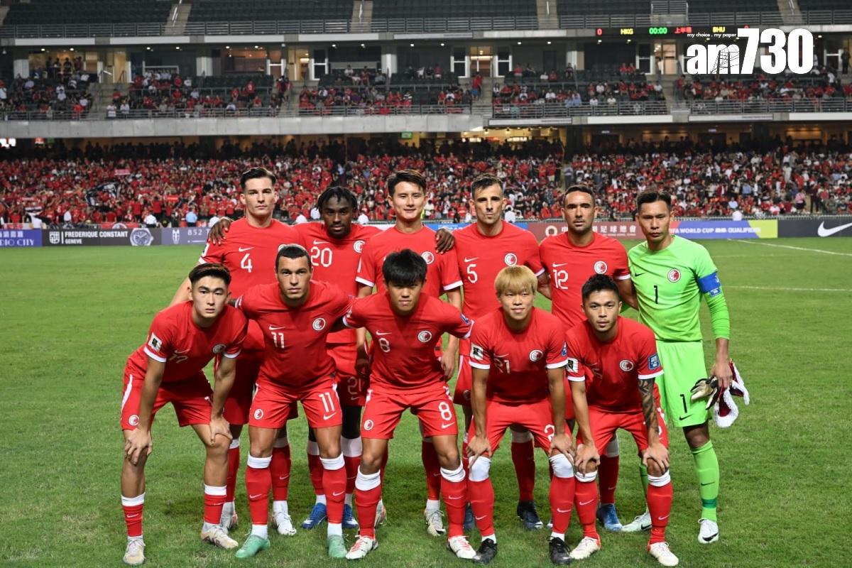 世界盃外圍賽,紅色球衣的港隊今晚在香港大球場迎戰不丹。(陳奕釗攝)