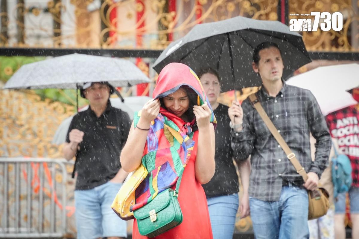 颱風小犬|天文台中午已發出八號東北烈風或暴風信號,本港多區有雨。(李睿哲攝)