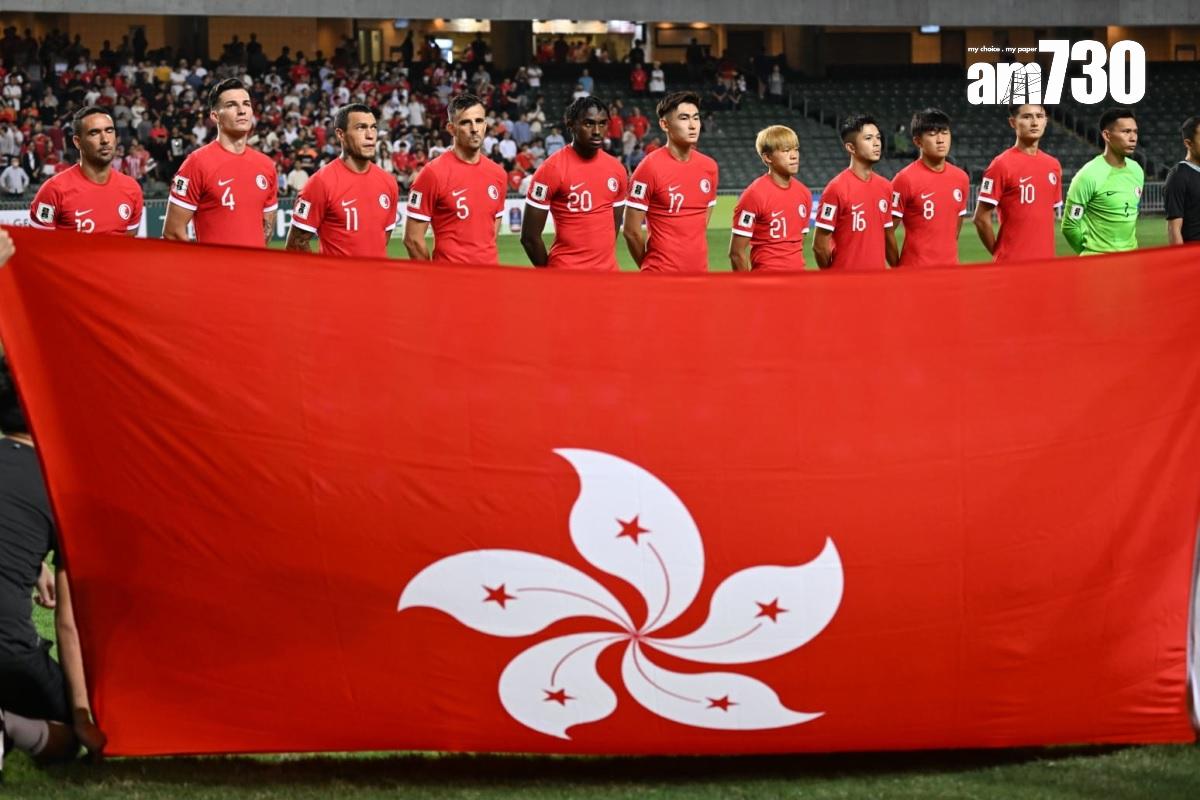 世界盃外圍賽,紅色球衣的港隊今晚在香港大球場迎戰不丹。(陳奕釗攝)