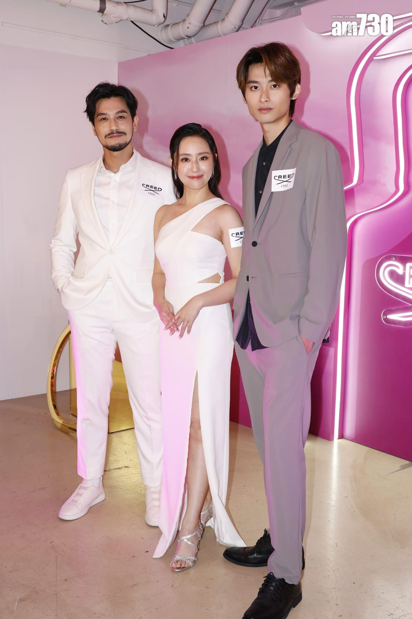 栢天男、張敬仁、Kaden出席香水活動。 (林俊源攝)