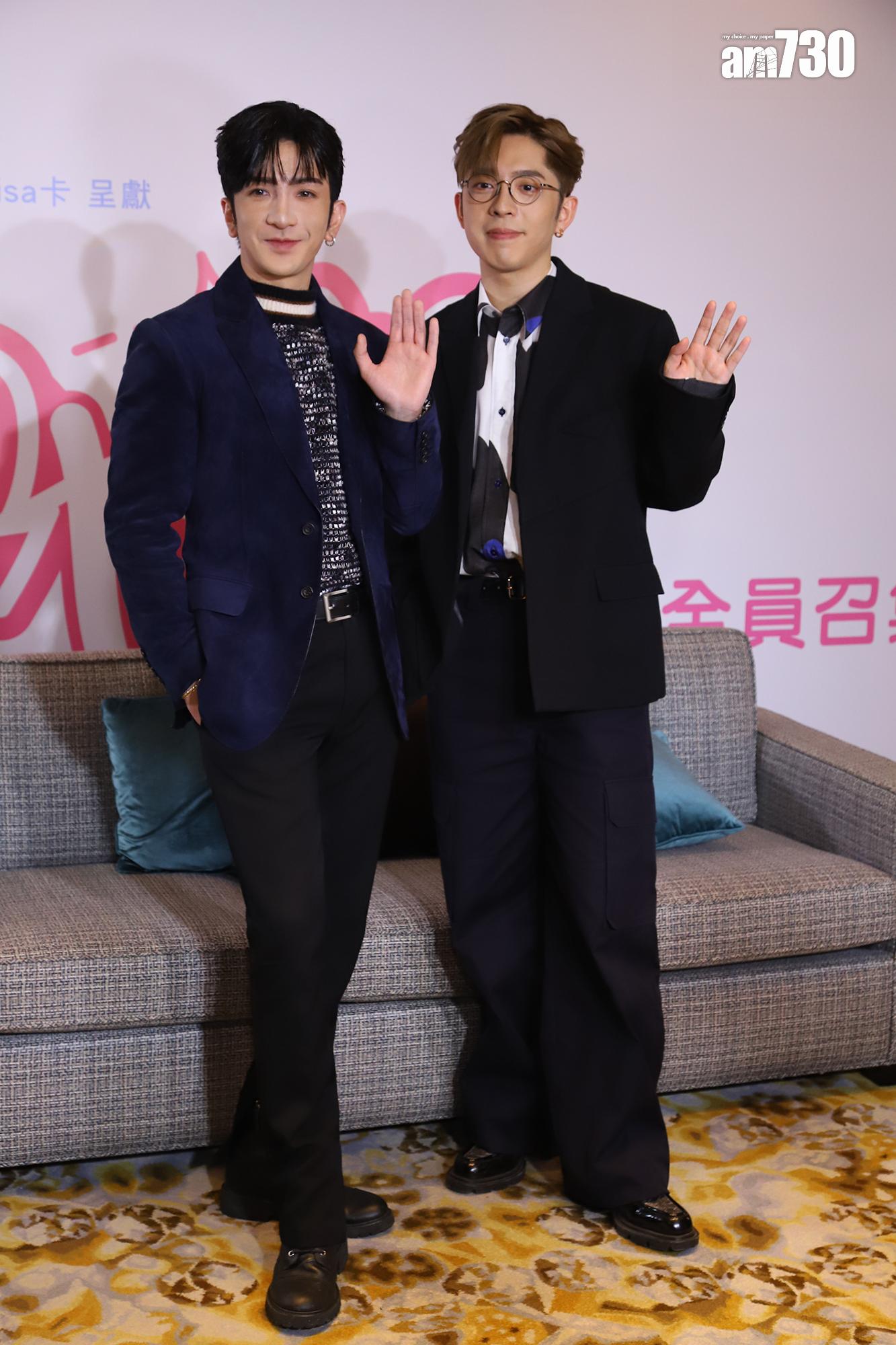 Anson Lo與Edan表示拍港版《社內相親》,最難頂是偶像劇式對白。(羅錦鴻攝)