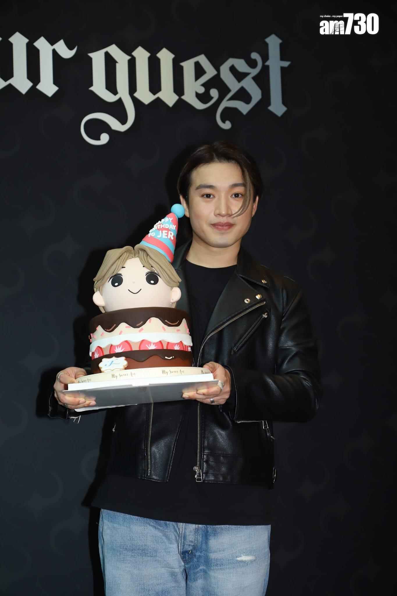 Jer柳應廷今日到尖沙咀舉辦生日聚會及柳應廷作品展。 (羅錦鴻攝)