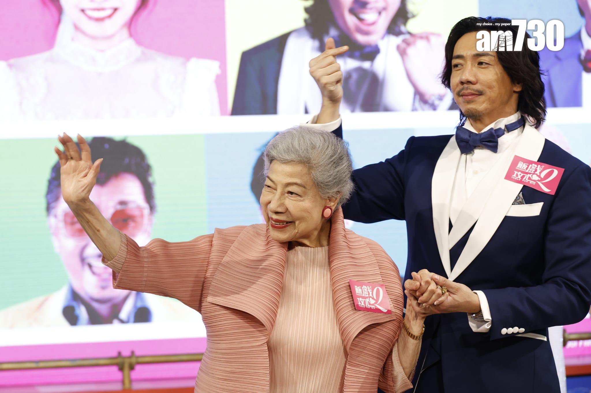 張繼聰與羅蘭出席《飯戲攻心2》宣傳活動。(林俊源攝)