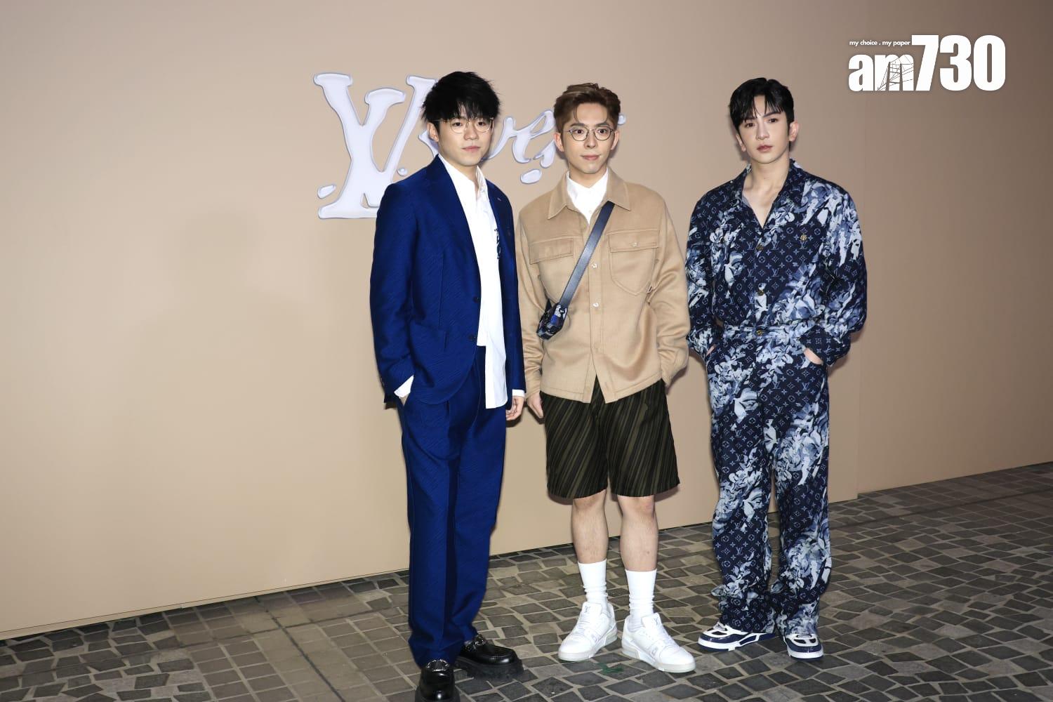 MIRROR三子Ian、Edan、Anson Lo出席LV時裝秀。