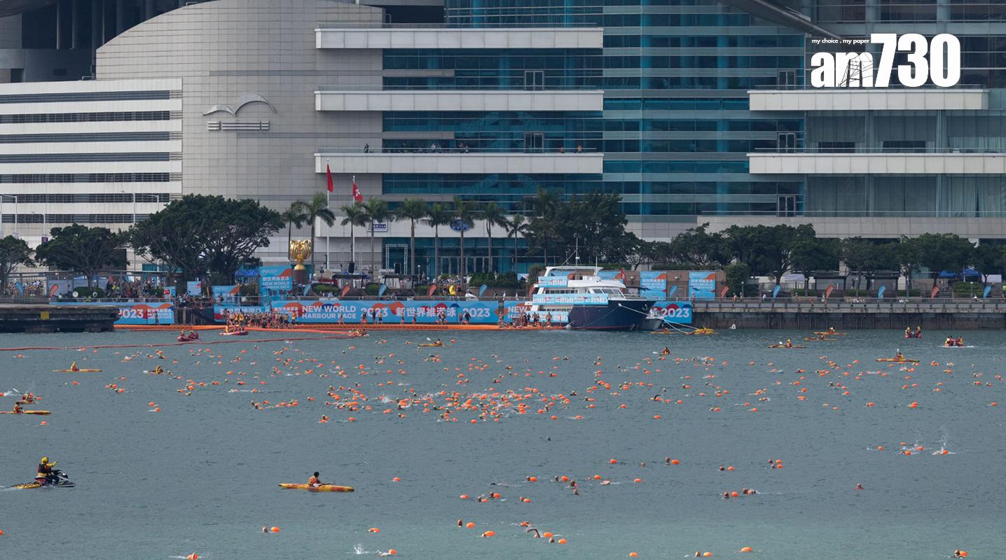 維港渡海泳今日早上舉行。(蘇文傑攝)