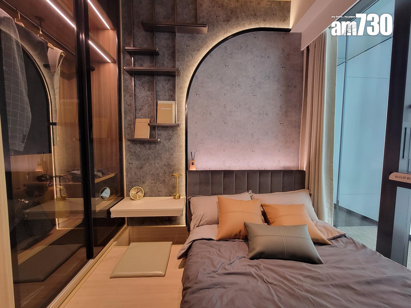 Elize PARK示範單位|淺木色及米白色為主調 一房連裝修特設360度旋轉電視架(多圖有片)|旺角新盤