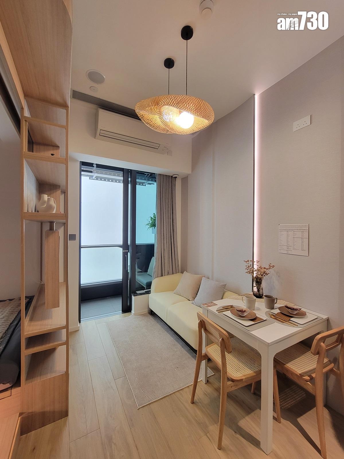 Elize PARK示範單位|淺木色及米白色為主調 一房連裝修特設360度旋轉電視架(多圖有片)|旺角新盤