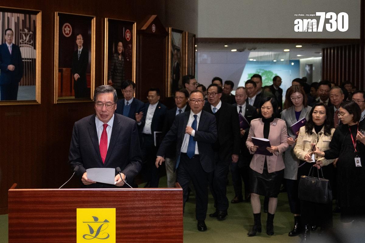 梁君彥代表全體議員歡迎並支持展開《基本法》23條諮詢。(林靄怡攝)