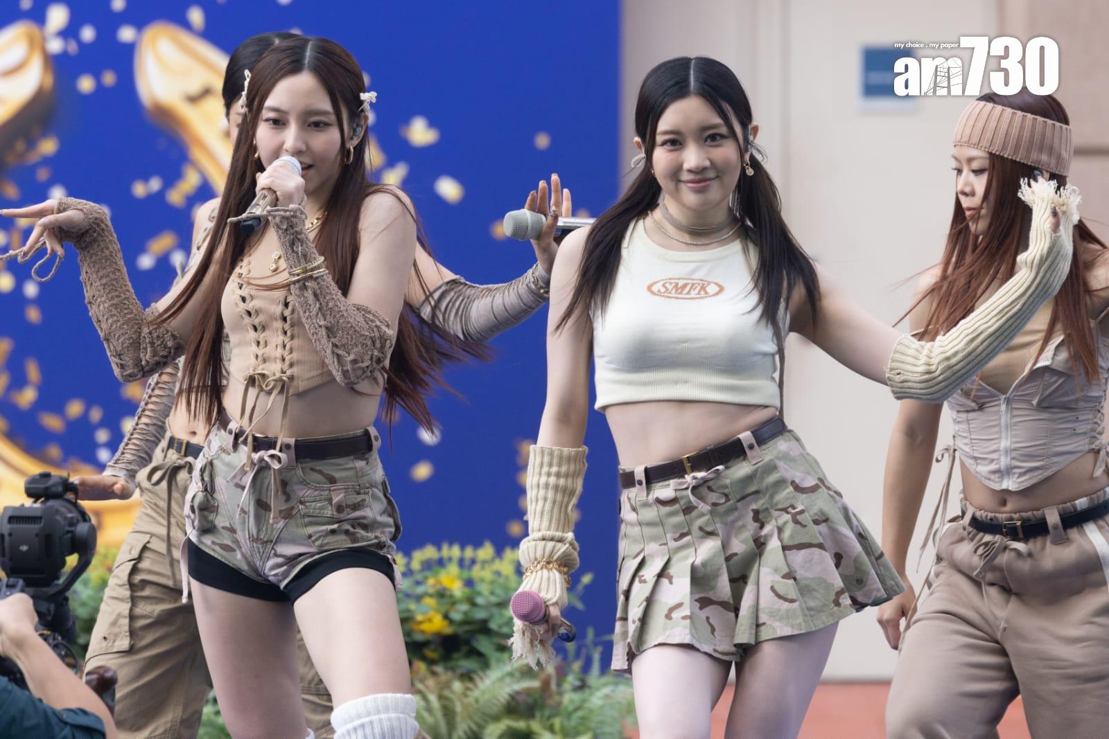 COLLAR於元旦出席沙田馬場「2024好運1月1」活動,跳唱3首快歌。(蘇文傑攝)