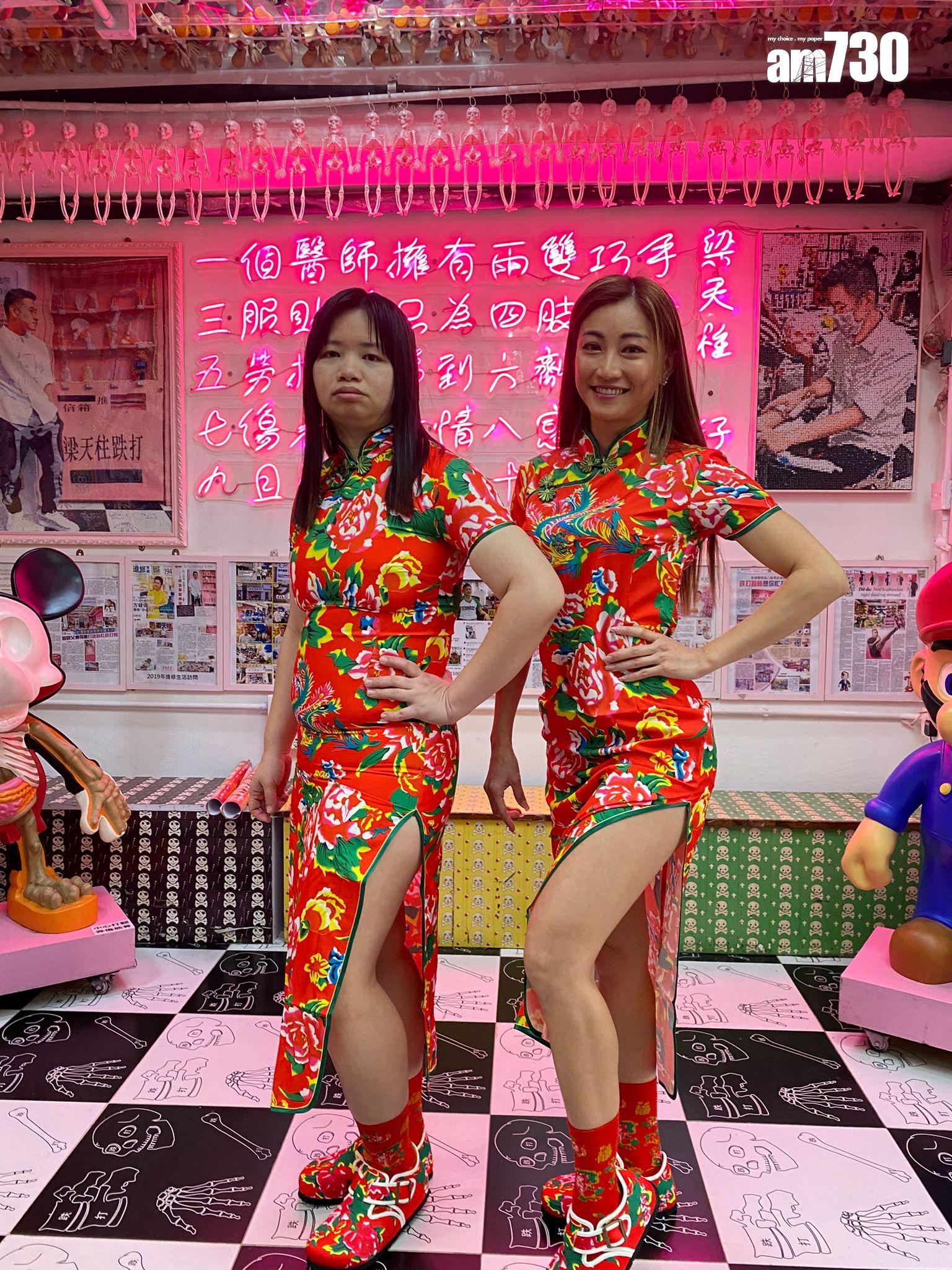 阿儀今天挑戰旗袍look,與黃榕再以孖公仔登場。 (吳家偉攝)