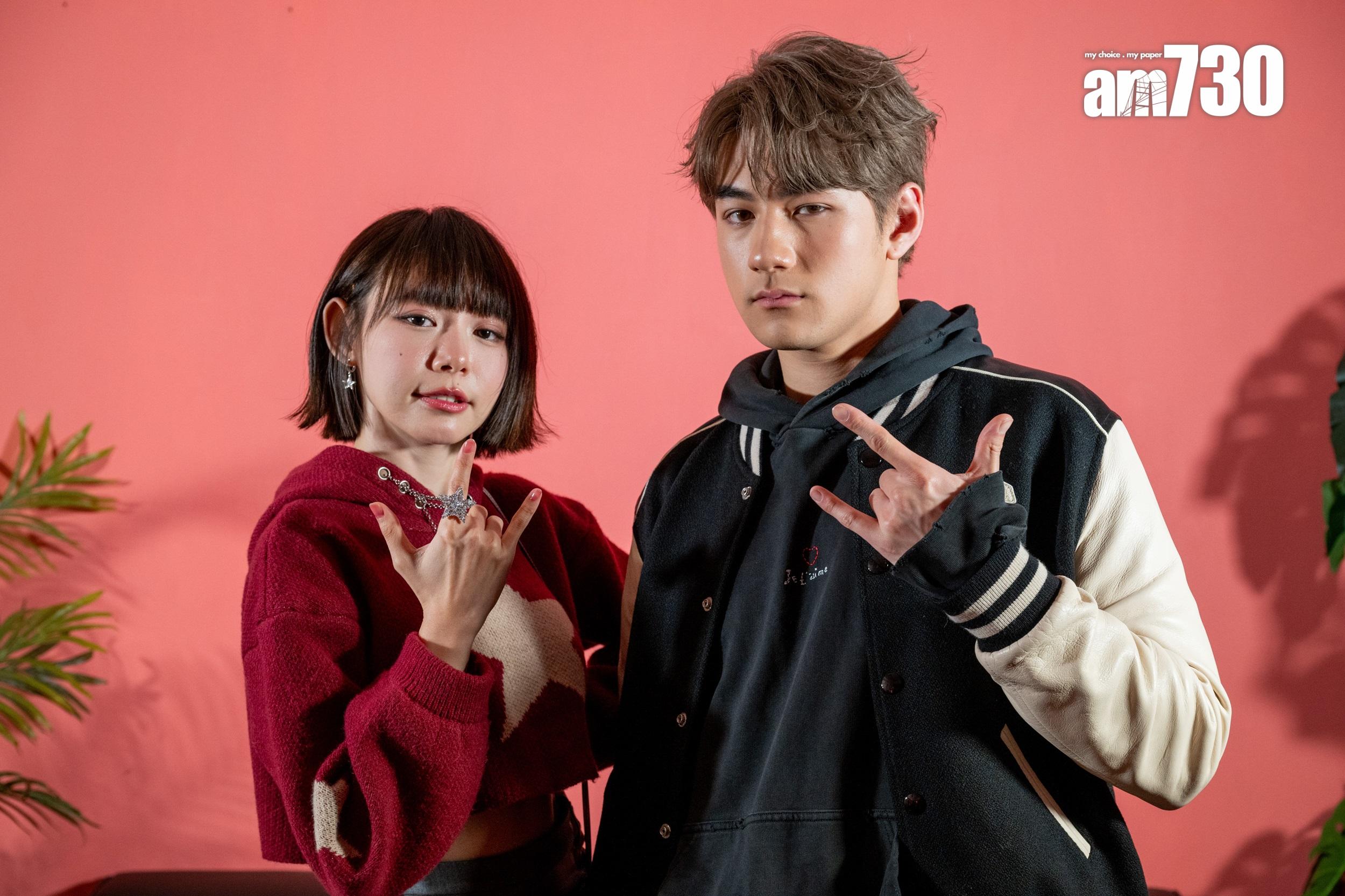 林明禎和Jeffrey受訪為《飯戲攻心2》宣傳,當然要做戲中的招牌動作。(陳奕釗攝)