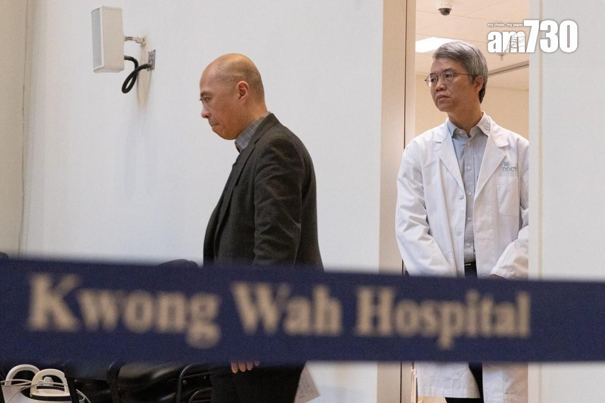 鄧錦成(左)及李家輝(右)交代廣華醫院一宗醫療事故。(蘇文傑攝)