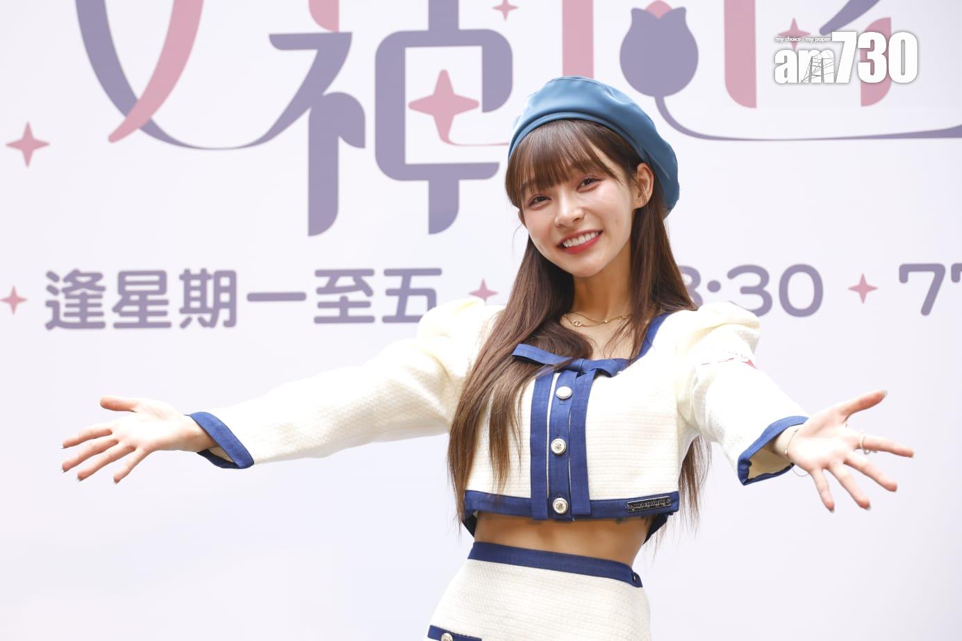 林襄今日現身荃灣,為HOY TV全新節目《女神同行》出席見面會。 (林俊源攝)