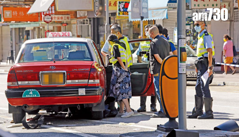 2021年大埔廣福道一架的士鏟上安全島,造成2死8傷,涉事的士司機承認兩項誤殺罪,判囚8年兼終身停牌。(資料圖片)