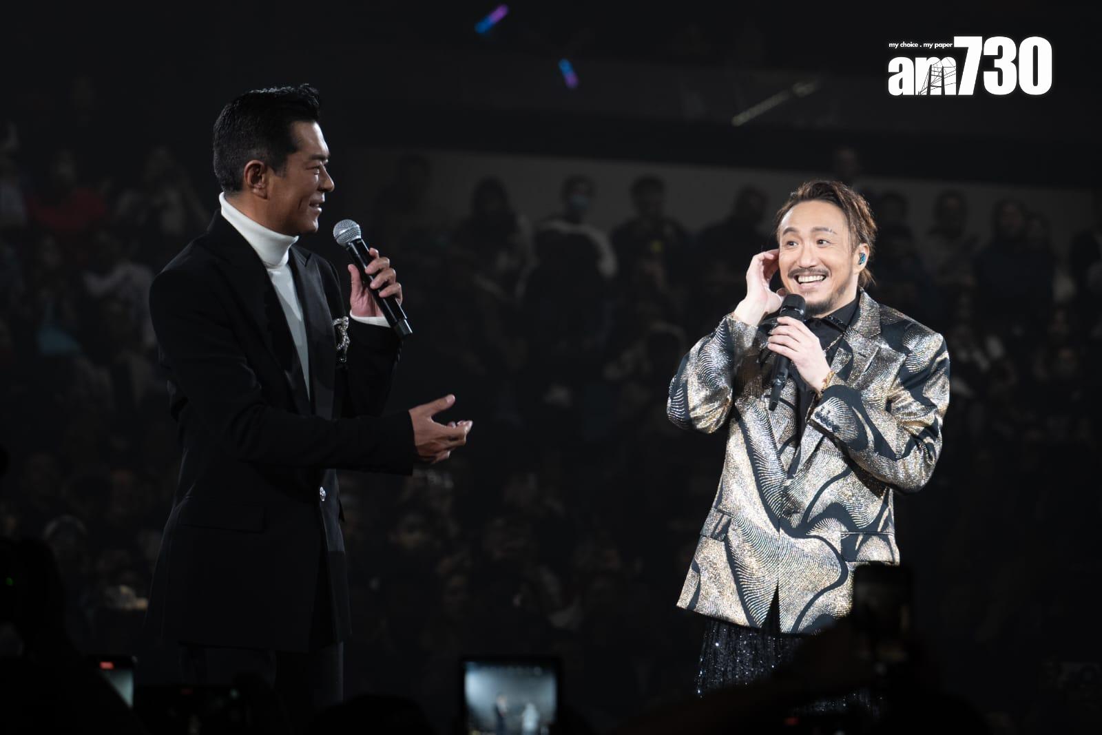 古天樂擔任鄭中基演唱會嘉賓,罕有地開金口。(林譪怡攝)