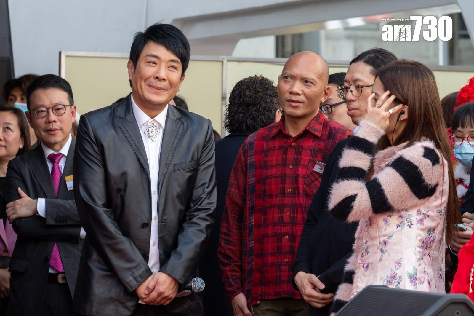 同樣靈異的梁思浩與潘紹聰一同亮相新春團拜。 (陳奕釗攝)