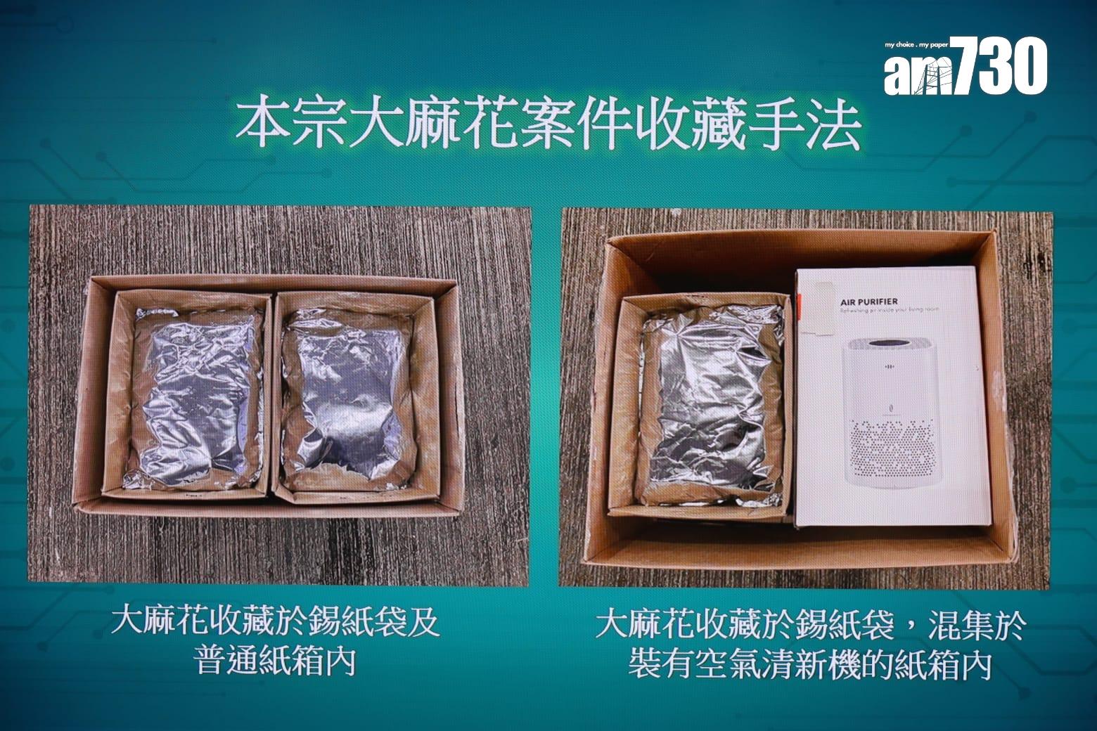 海關偵破有紀錄以來在市內破獲最大宗大麻花案件,在新界一個物流倉庫檢獲約570公斤大麻花,估計黑市價值約1.15億元,拘捕一名53歲本地男子。(鍾式明攝)