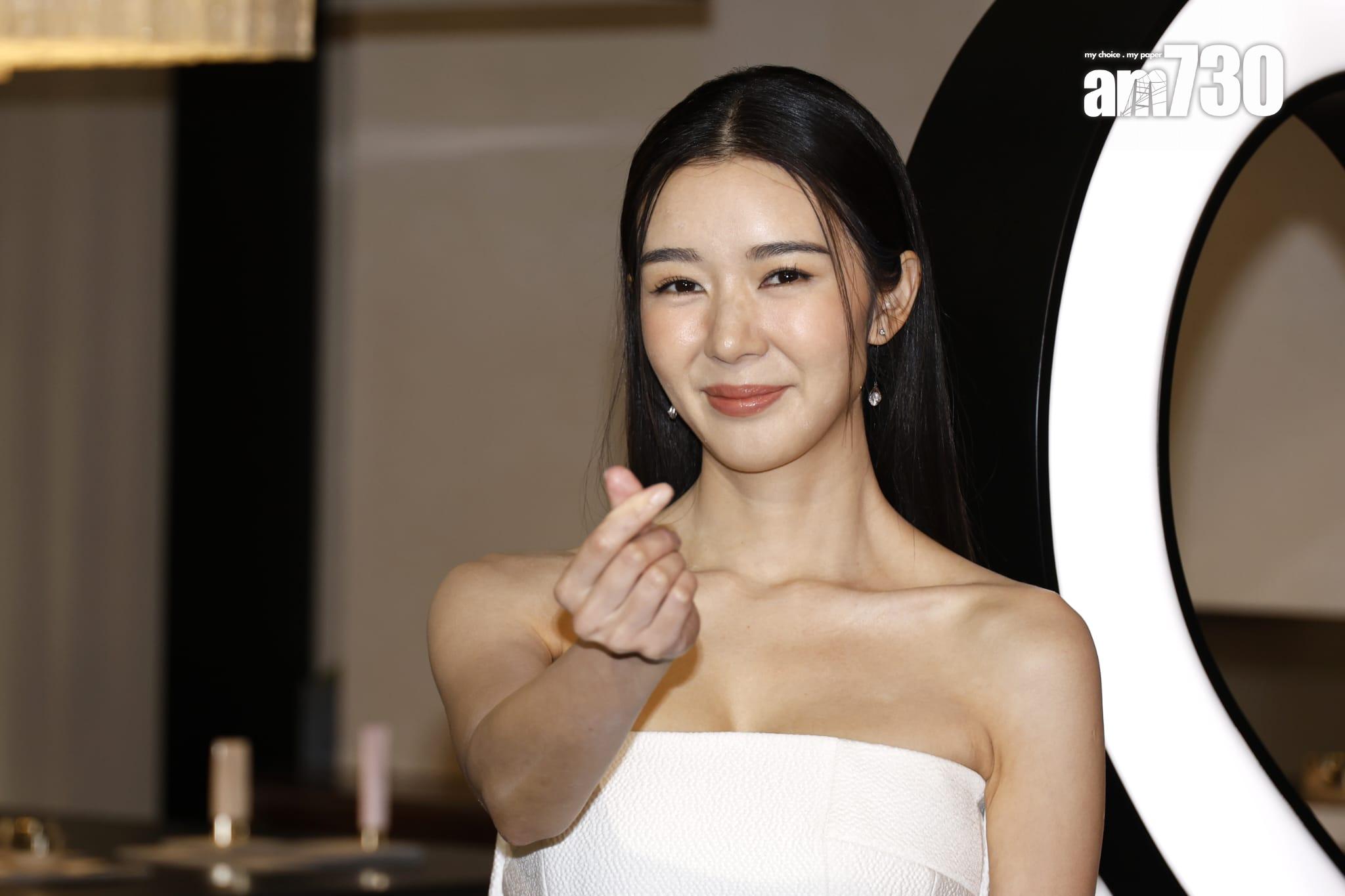 麥明詩公布婚訊後,今日首次出席公開活動。(林俊源攝)