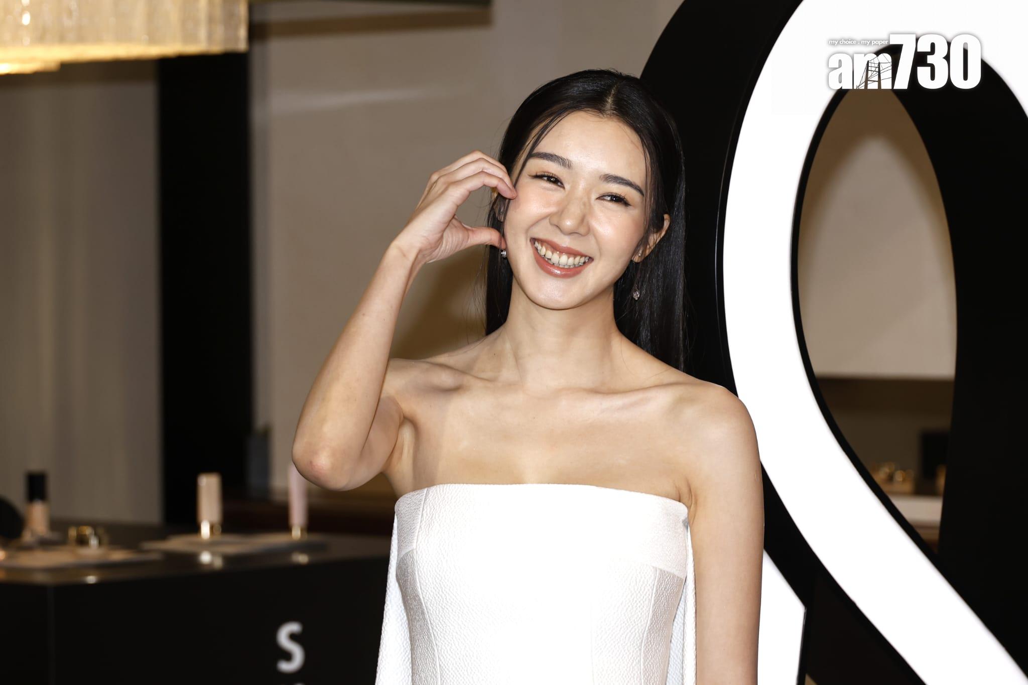 麥明詩出席日本美妝品牌活動,分享將為人妻的喜悅。(林俊源攝)