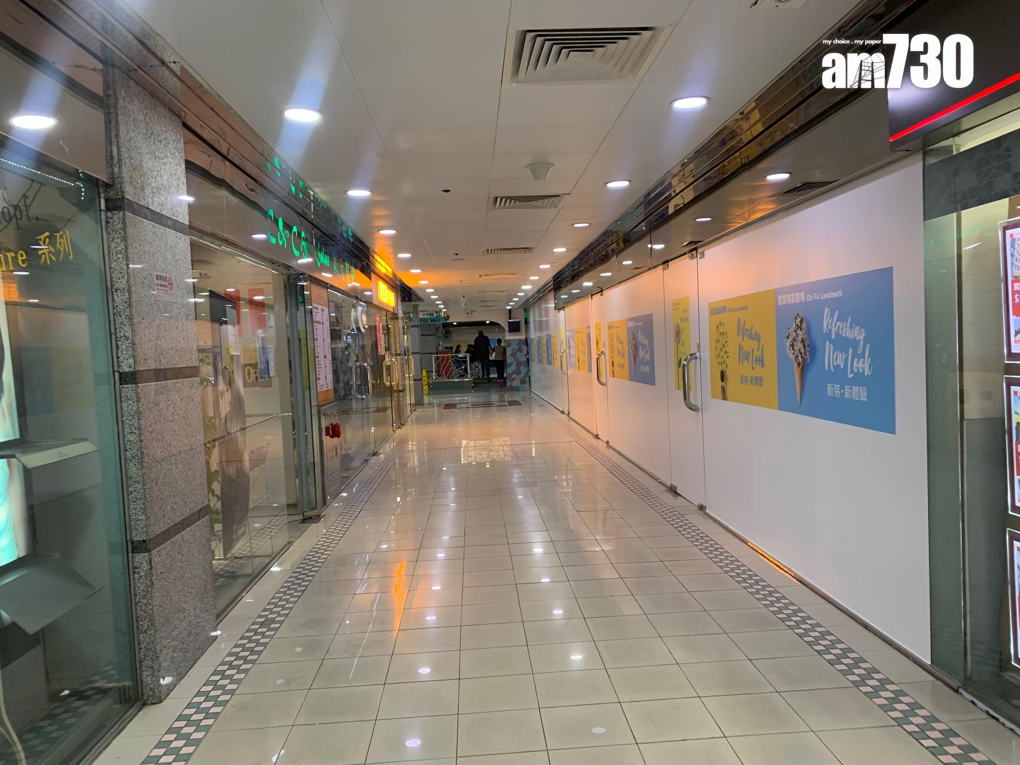 置富南區廣場農曆年後商戶流失情況加劇,每層均現多間吉鋪,令住戶起居飲食、購買日用品極為不便。(《am730》記者攝)