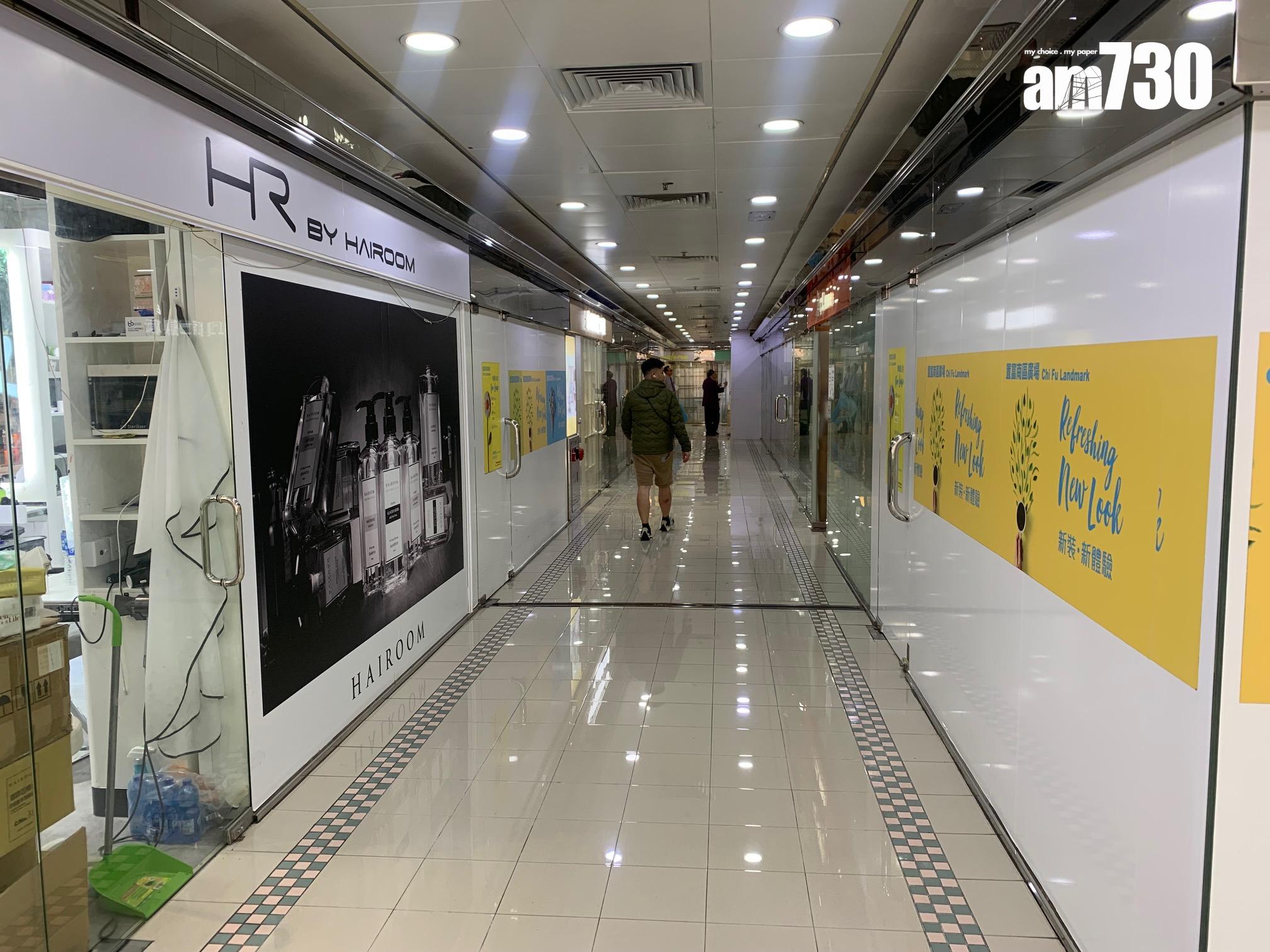 置富南區廣場農曆年後商戶流失情況加劇,每層均現多間吉鋪,令住戶起居飲食、購買日用品極為不便。(《am730》記者攝)