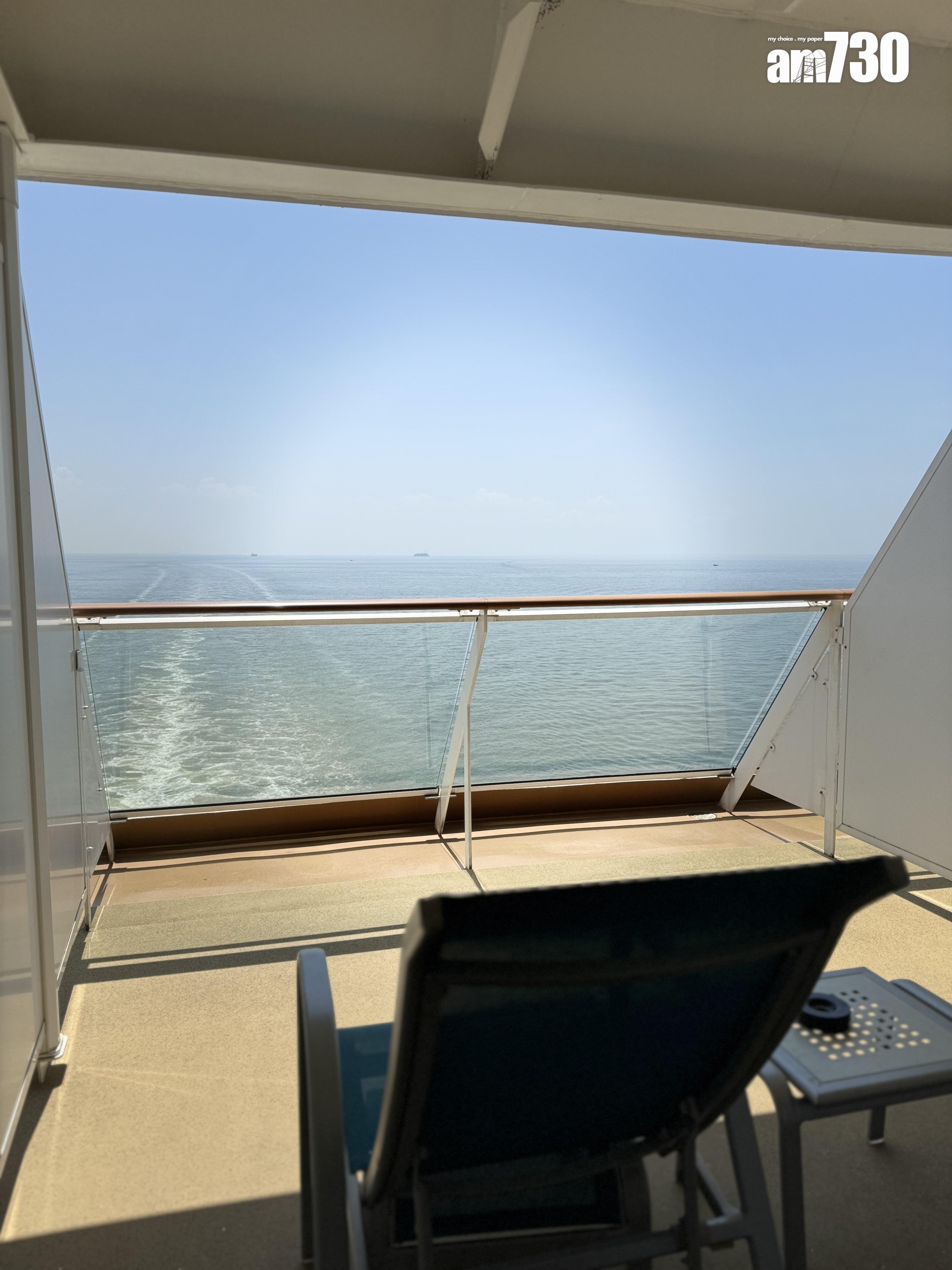 位於船尾的露台客房空間更大。