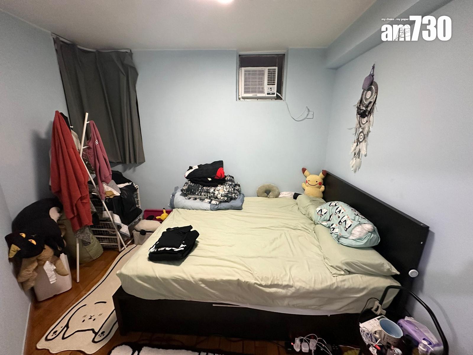 睡房擺放大雙人床後,仍有不少活動空間。(代理提供)