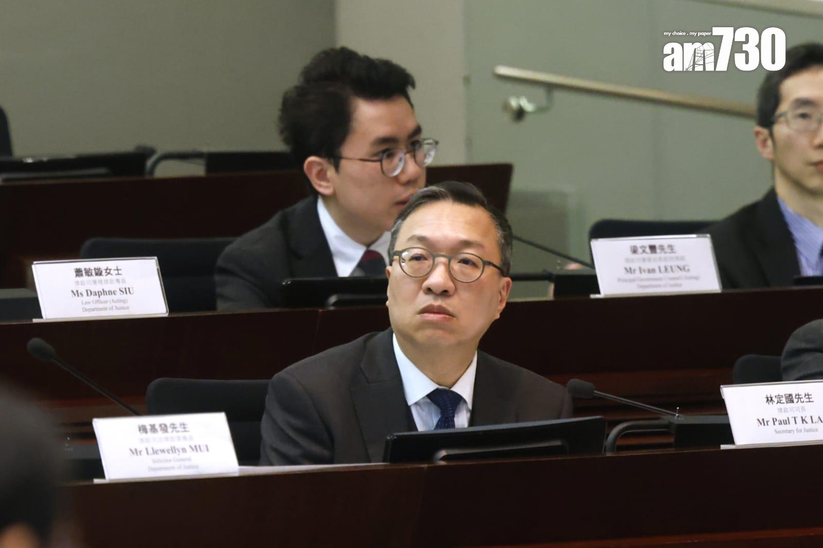 法案委員會繼續審議條文,圖為律政司司長林定國(林俊源攝)